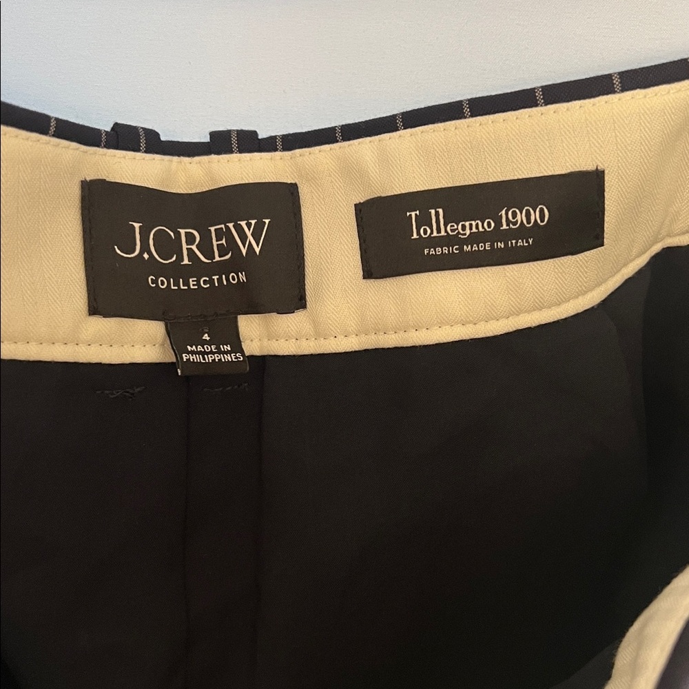 NWOT / JCrew Collection high-rise short in pinstripe Italian wool blend - Picture 3 of 5